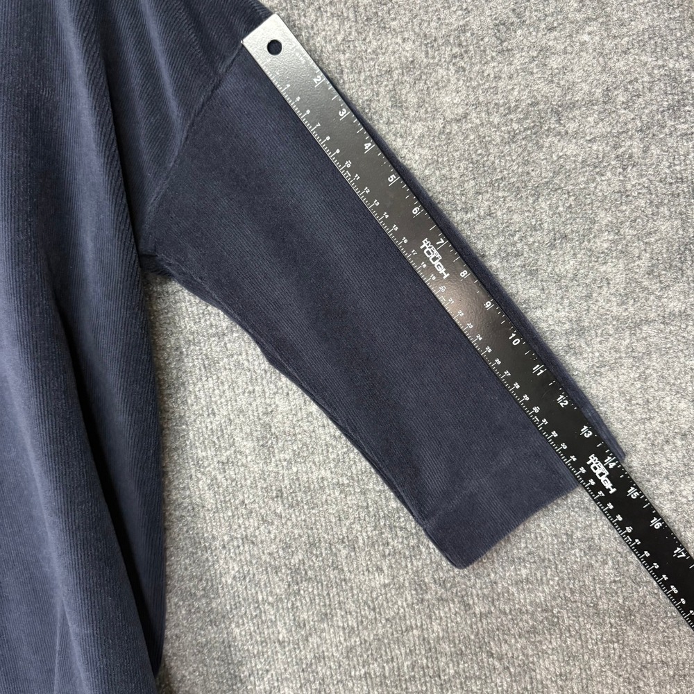 J Jill Shirt Womens MP Navy Blue Velvet Ribbed Pure‎ Jill Crew Neck 3/4 Sleeve - Picture 8 of 9
